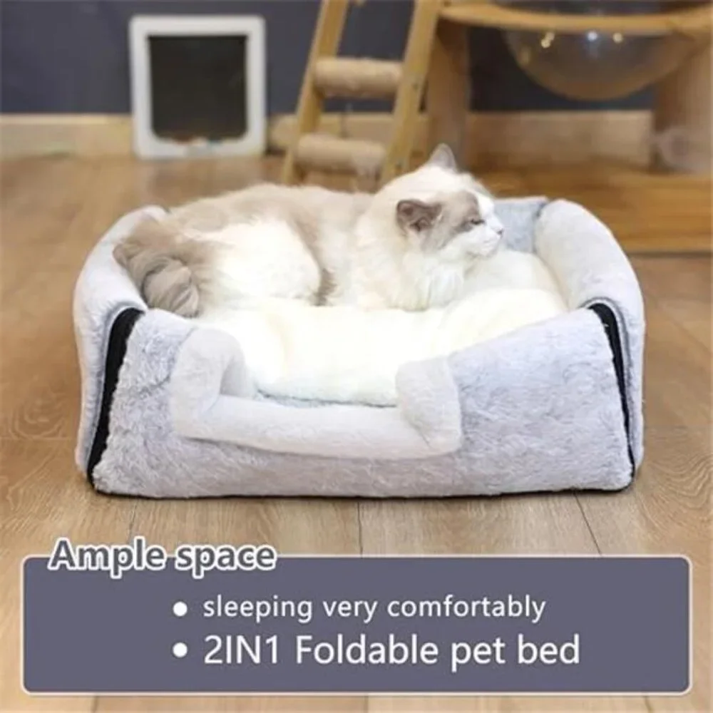 Cozy Cat Bed Cave Indoor Cat House Soft Enclosed Kitty Tent Removable Pillow